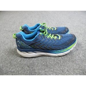 Hoka‎ One One Clifton 4 Shoes Mens Size 12.5 Blue Green Neutral Running Sneakers